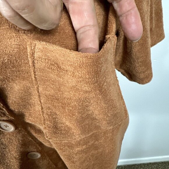 Marine Layer Women's L Terry Out Resort Shirt Sierra NWT Terra Cotta - Picture 4 of 16